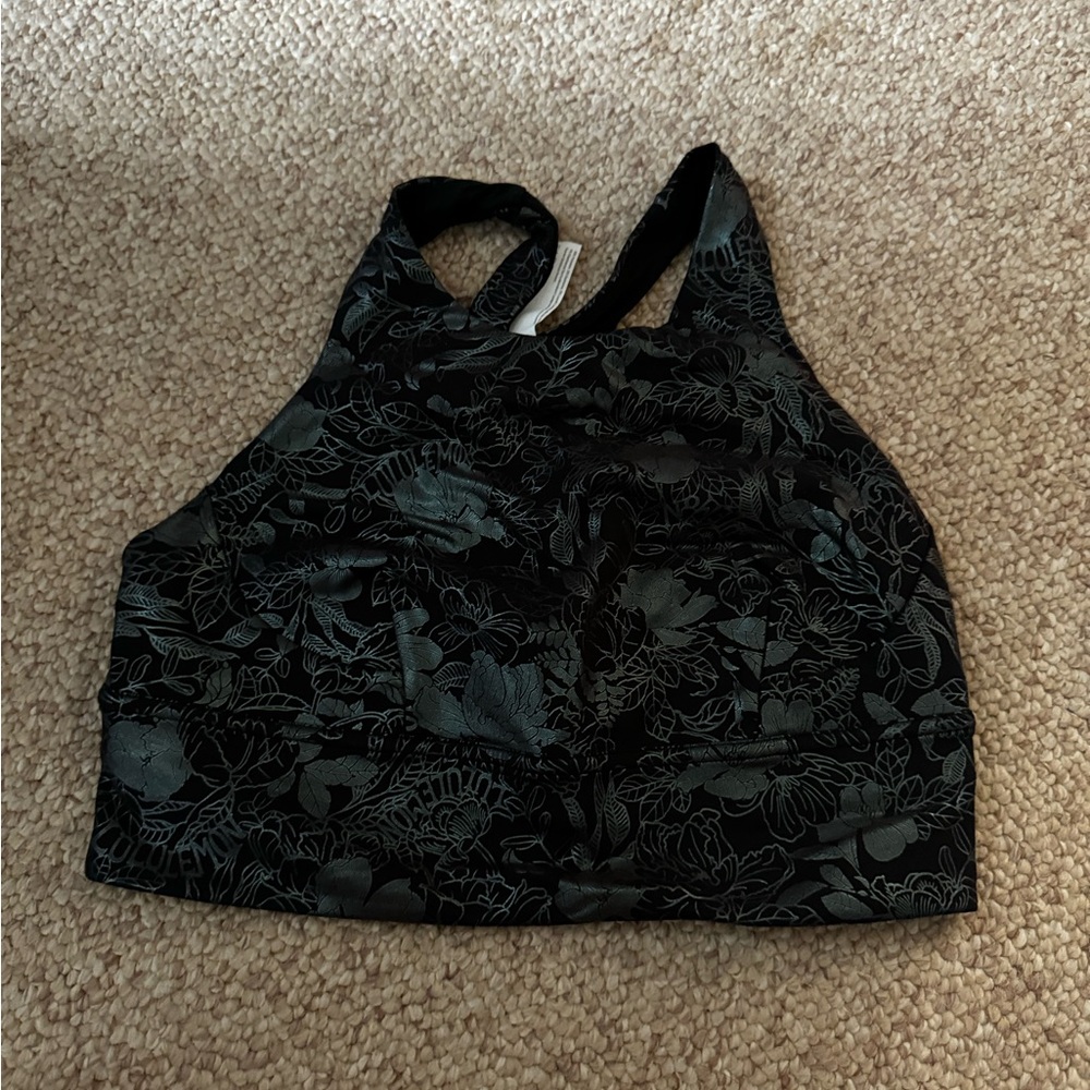 lululemon athletica Black Floral Sports Bra